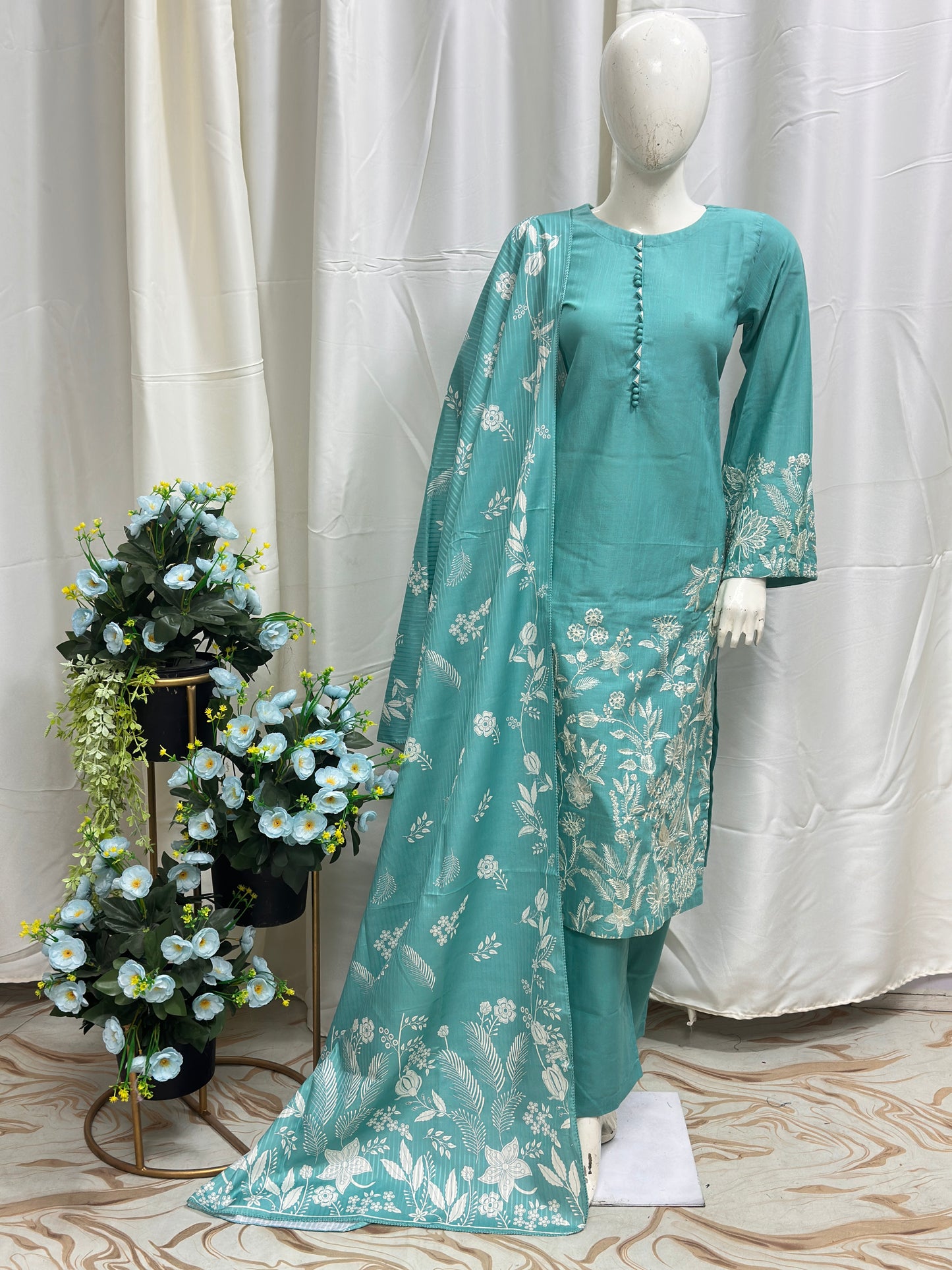 SG1103 Khaddar Aqua