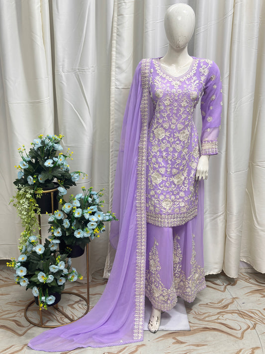 SG1846 Chiffon Short Shirt Light Purple