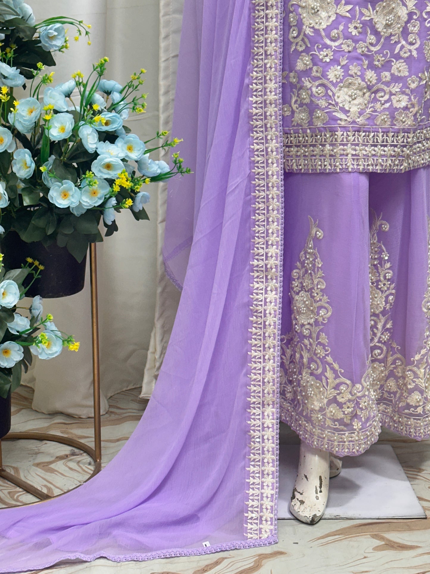 SG1846 Chiffon Short Shirt Light Purple