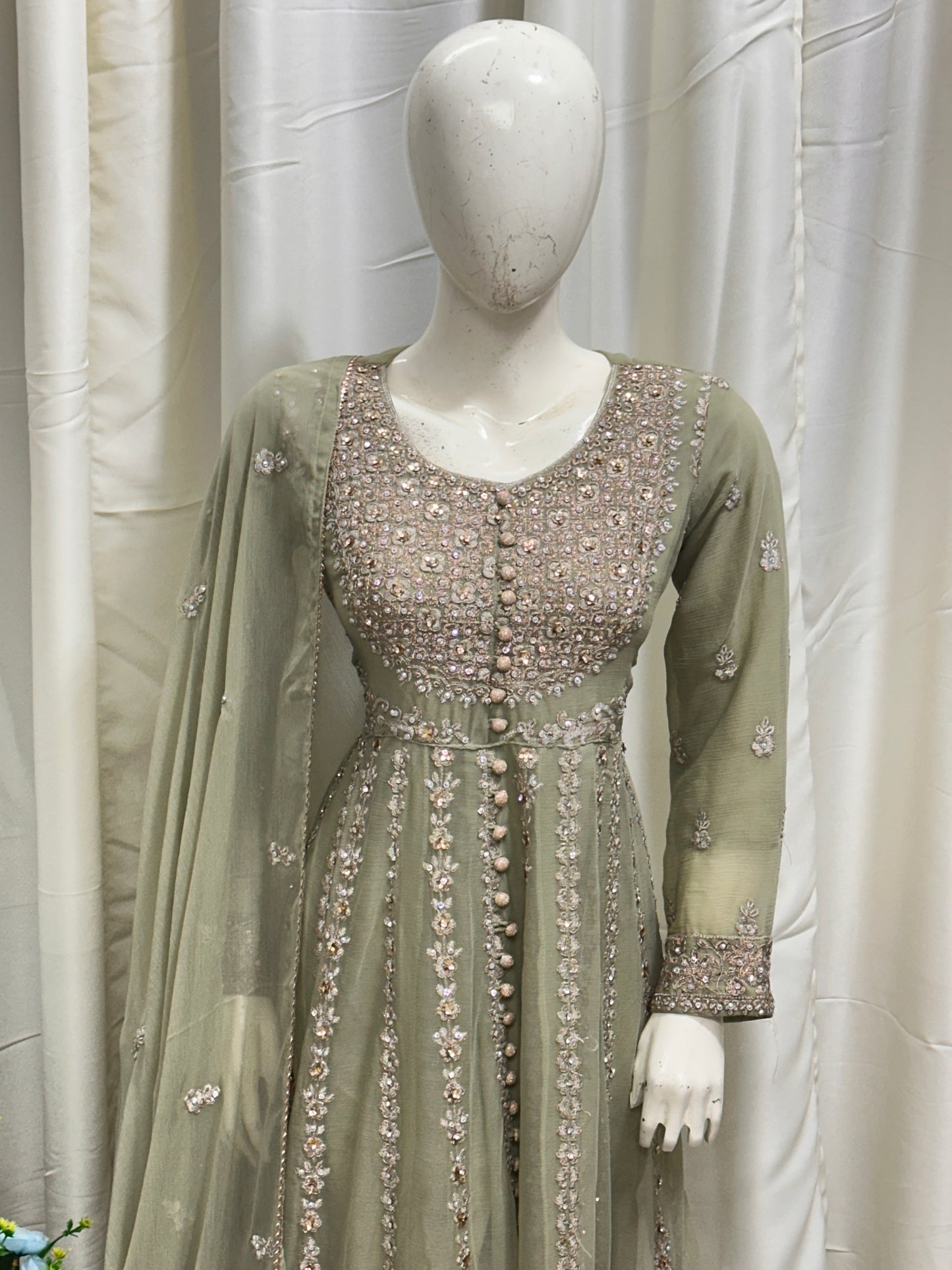 SG1778 Frock Chiffon Beige