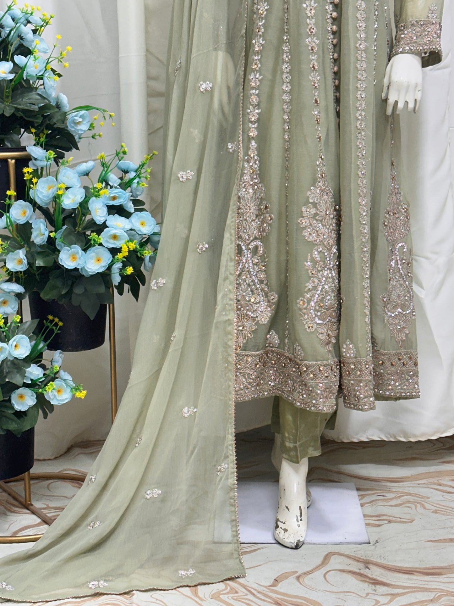 SG1778 Frock Chiffon Beige