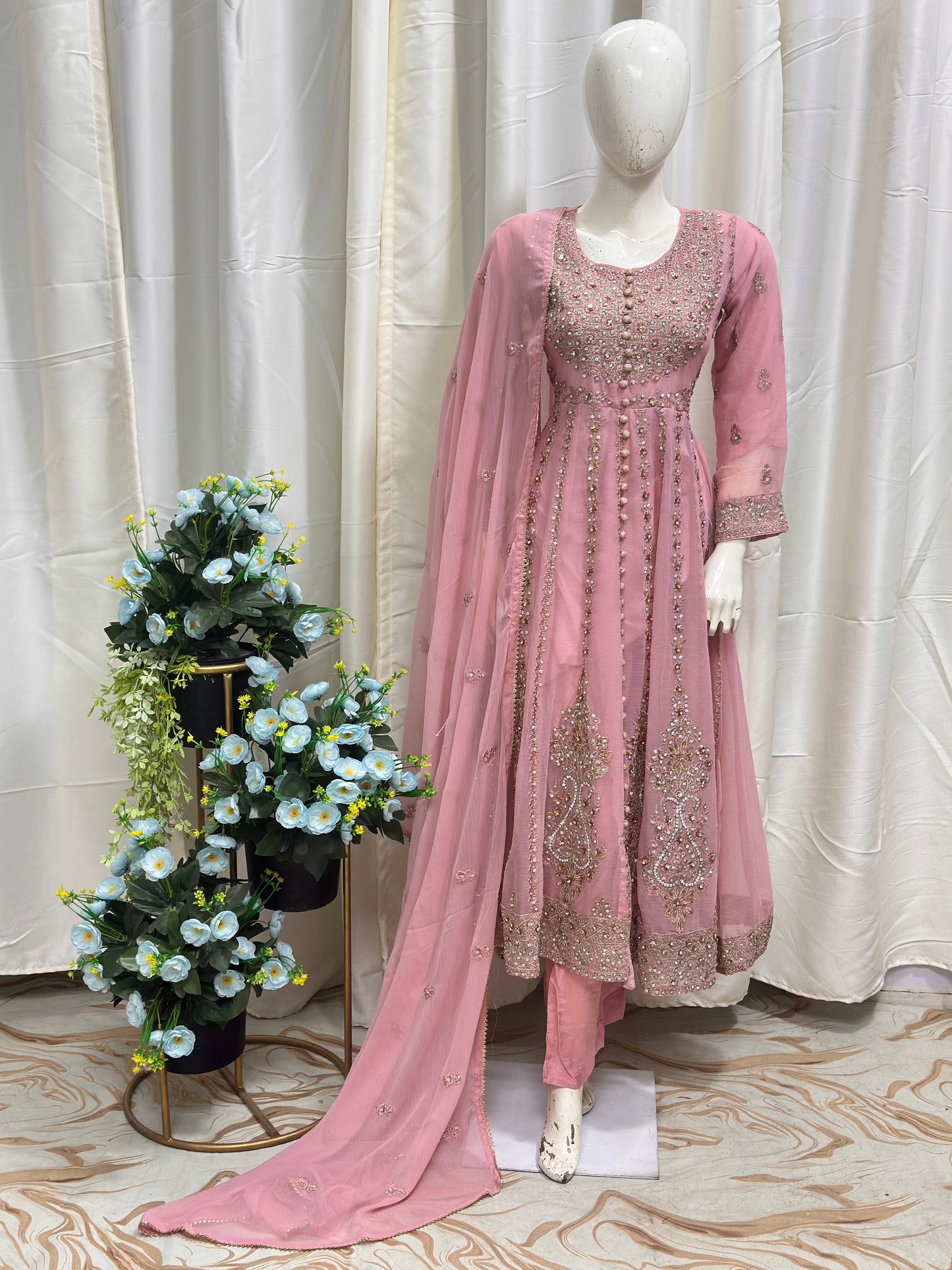 SG1778 Frock Chiffon Pink