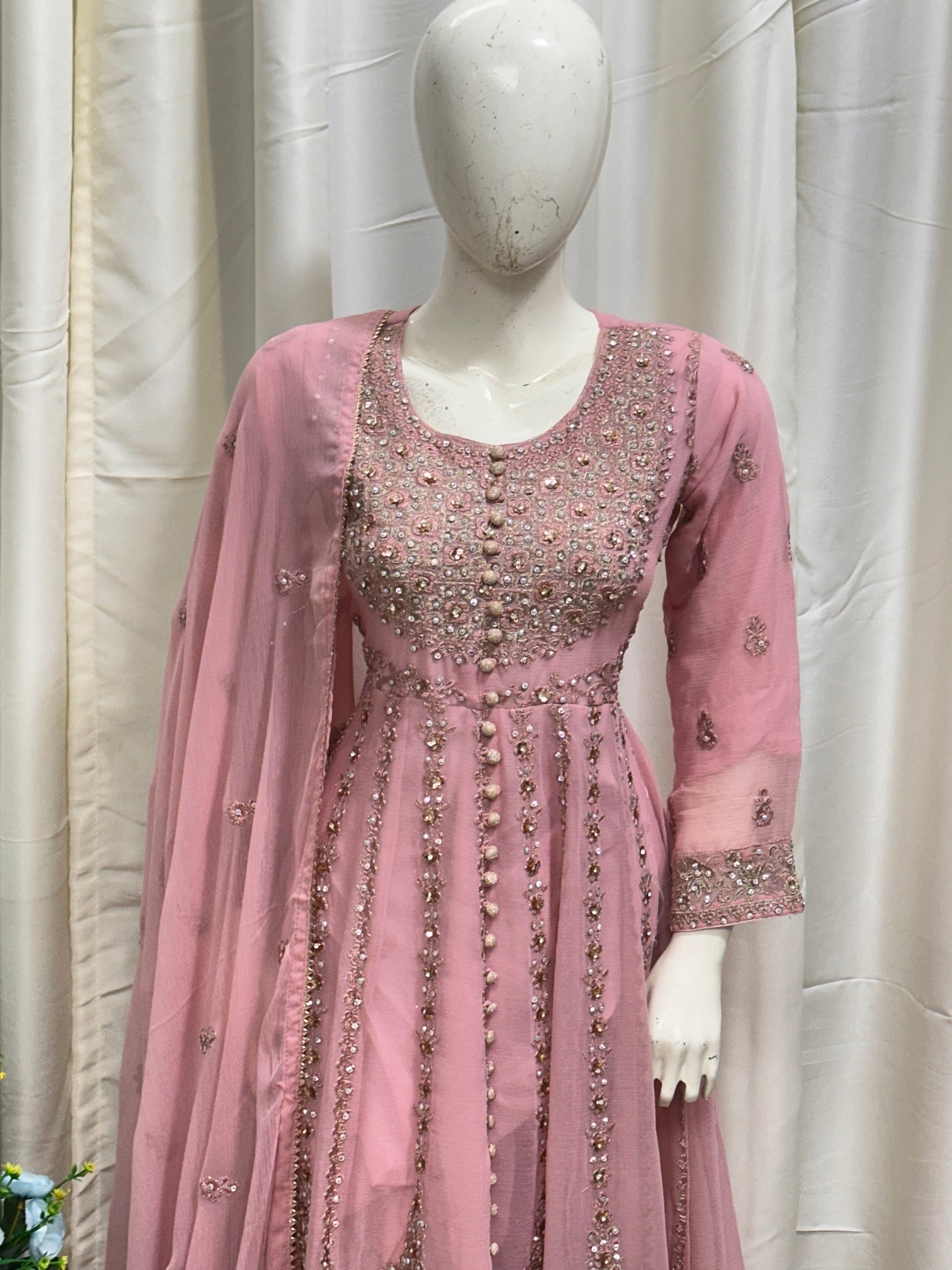 SG1778 Frock Chiffon Pink