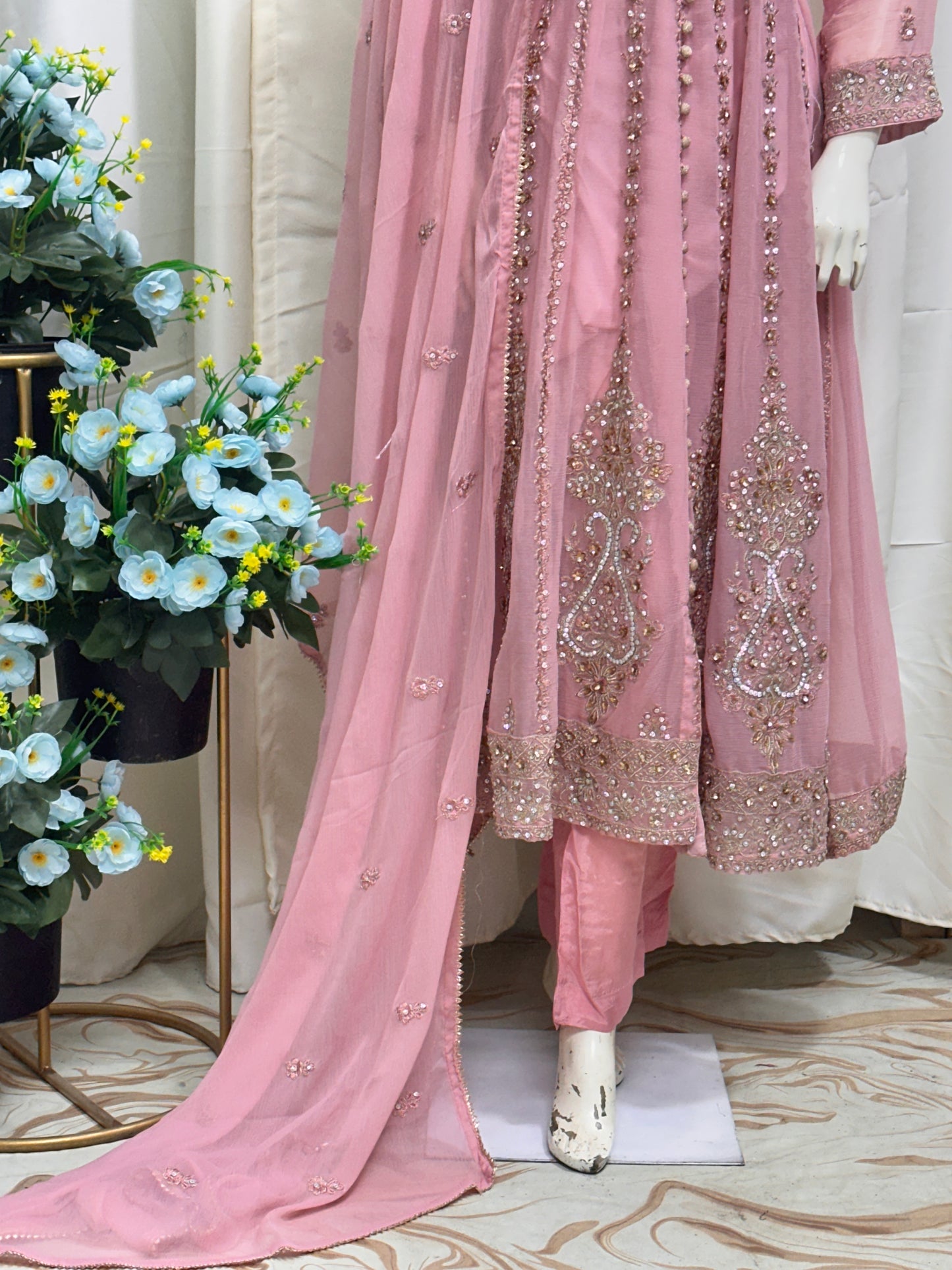 SG1778 Frock Chiffon Pink