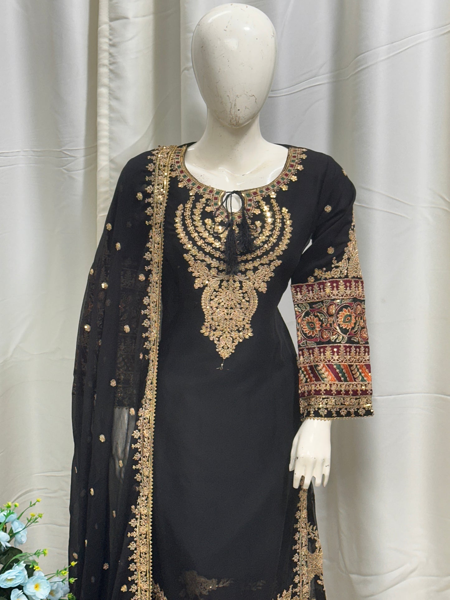 SG1807 Chiffon Palazzo Mummy & Me Black
