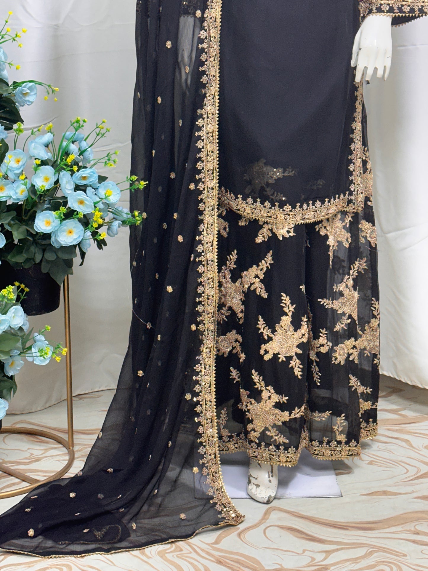 SG1807 Chiffon Palazzo Black