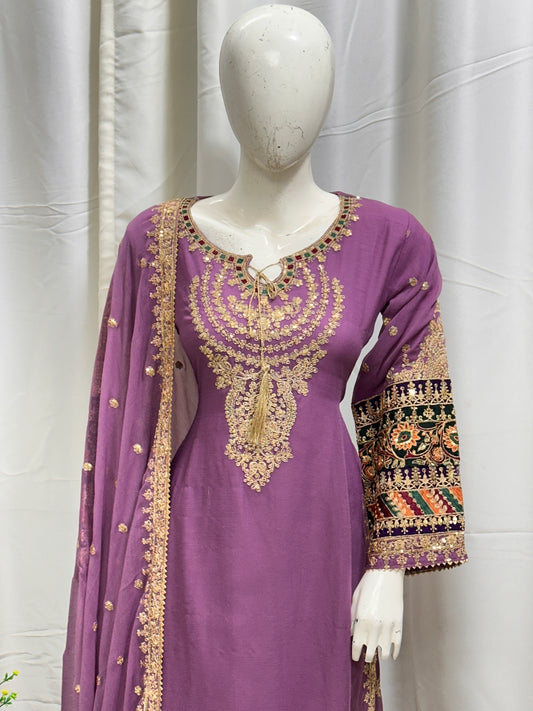 SG004 Chiffon Palazzo Lite Plum