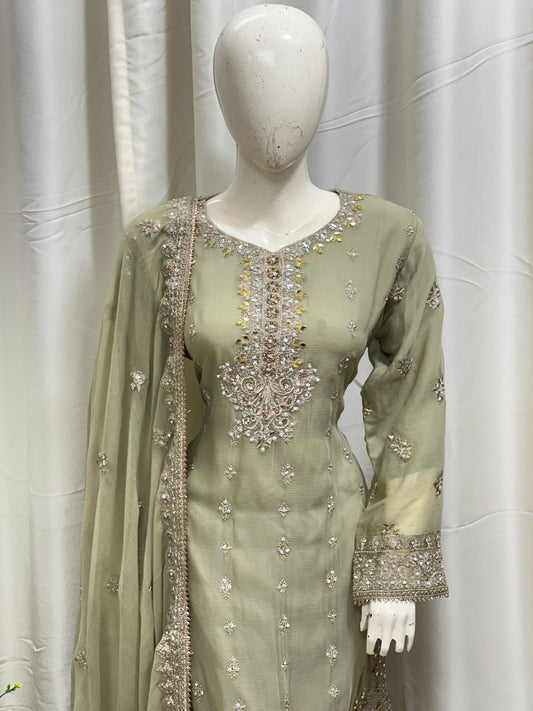 SG2188 Chiffon Gharara Lvory