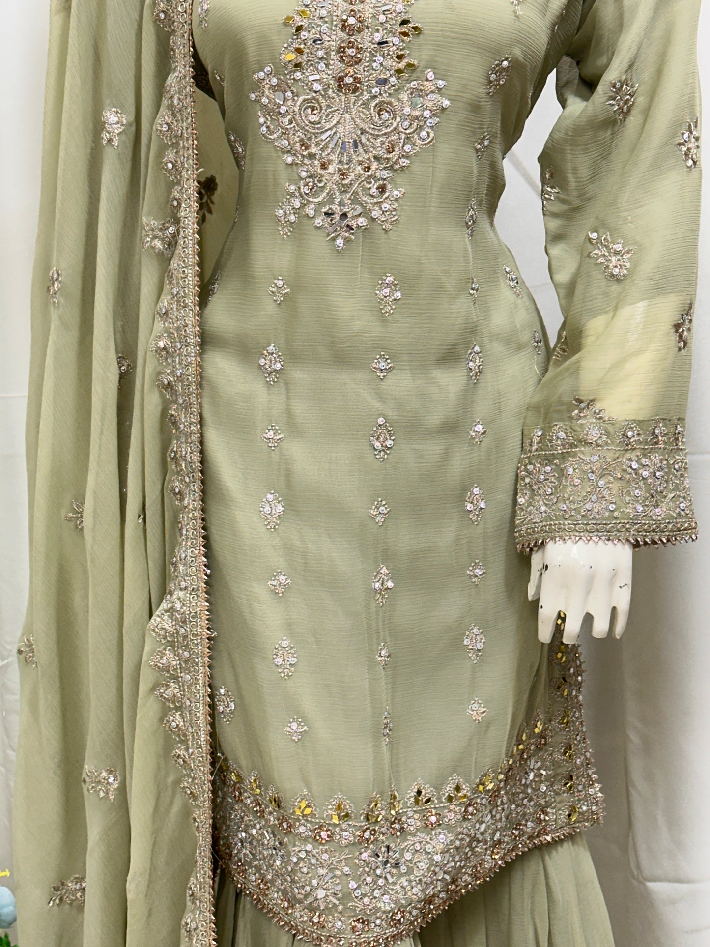 SG2188 Chiffon Gharara Lvory