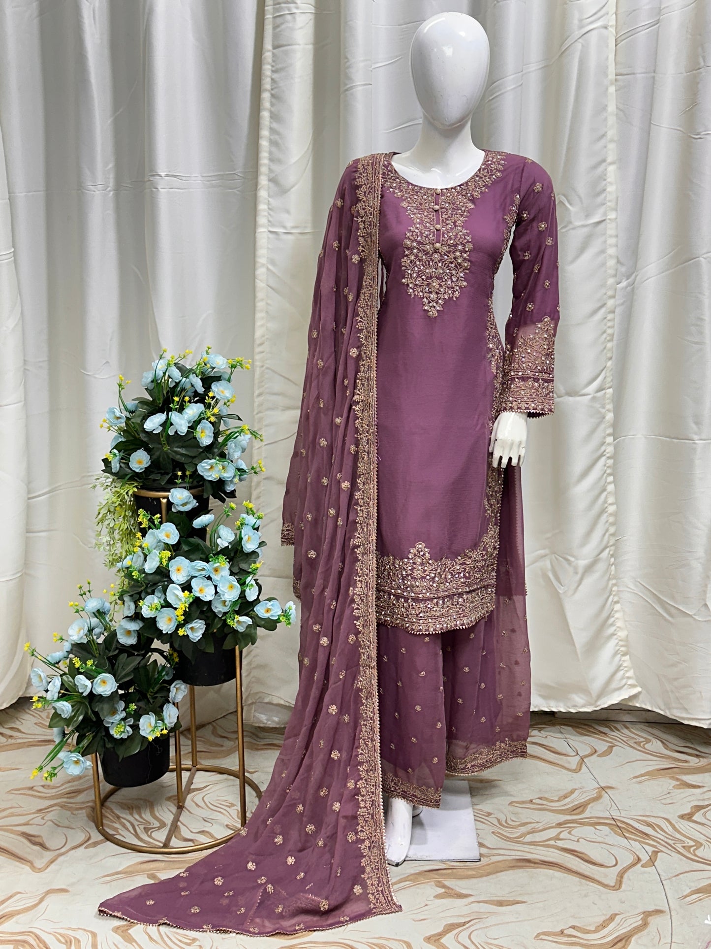 SG2266 Chiffon Palazzo Mother & Daugther Lilac