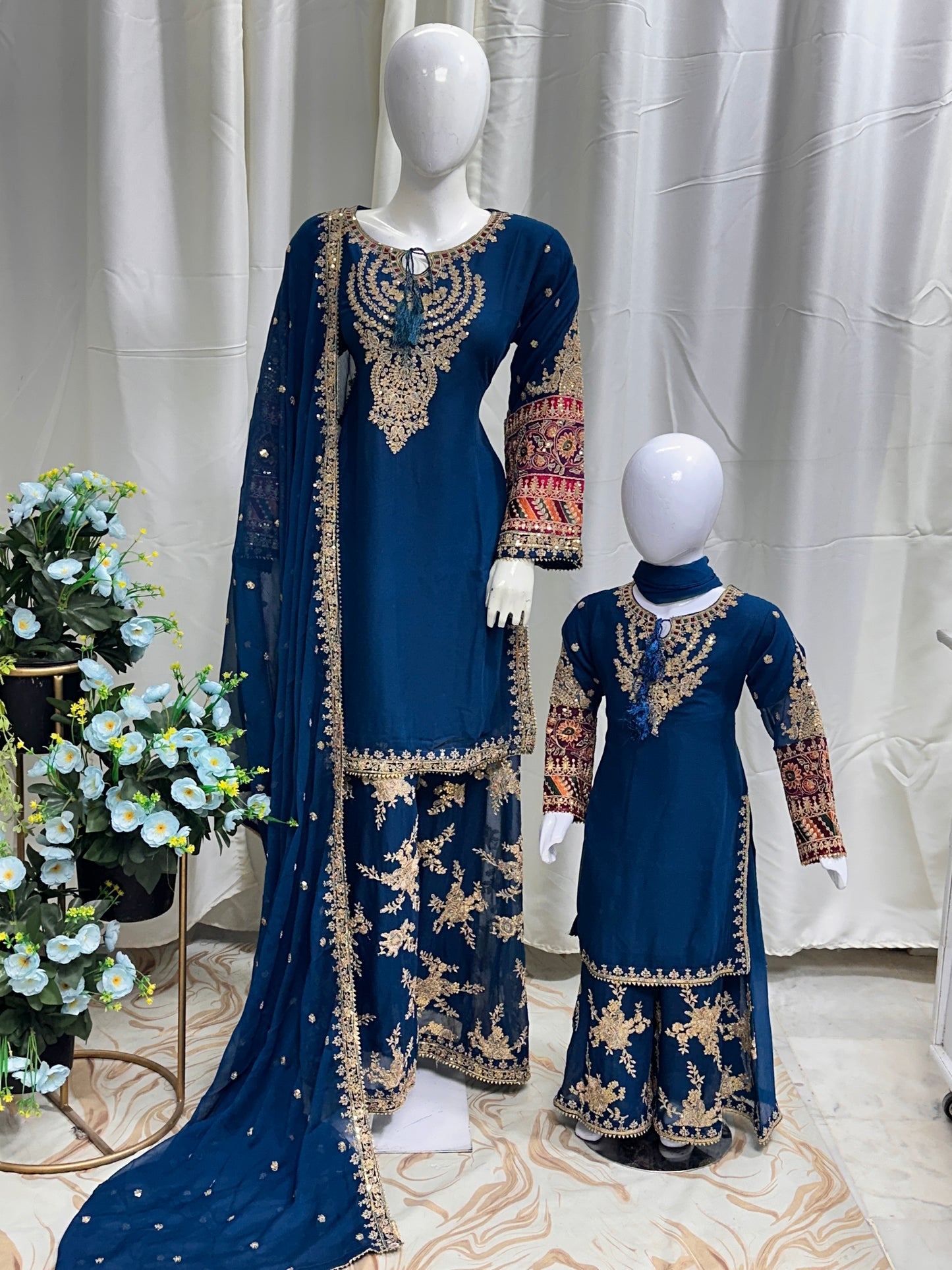 SG004 Chiffon Palazzo Mummy & Me Zinc