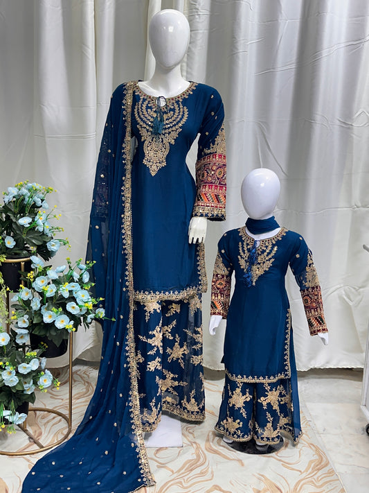 SG004 Chiffon Palazzo Mummy & Me Zinc