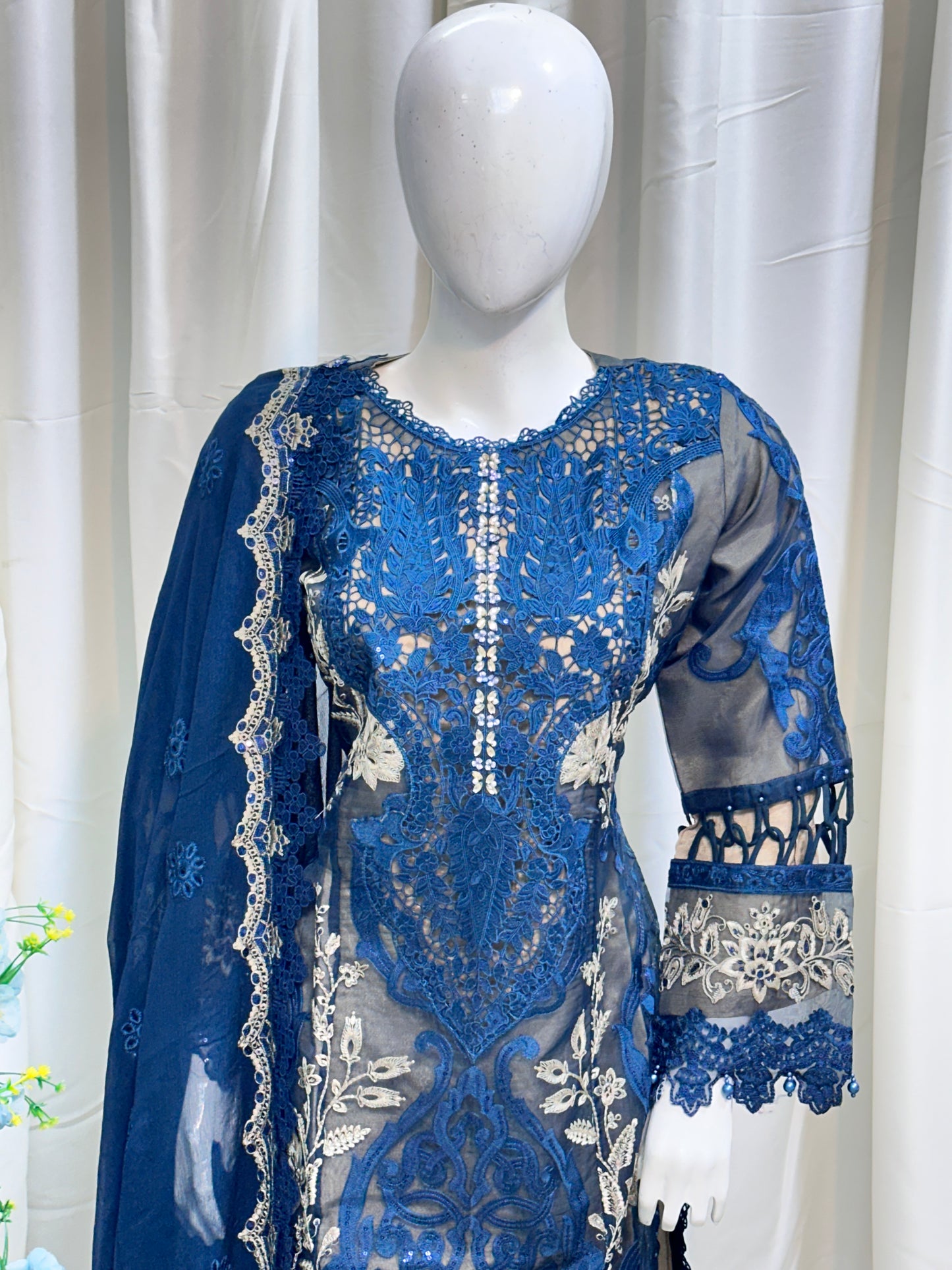 B1820 Maria B. Organza Blue
