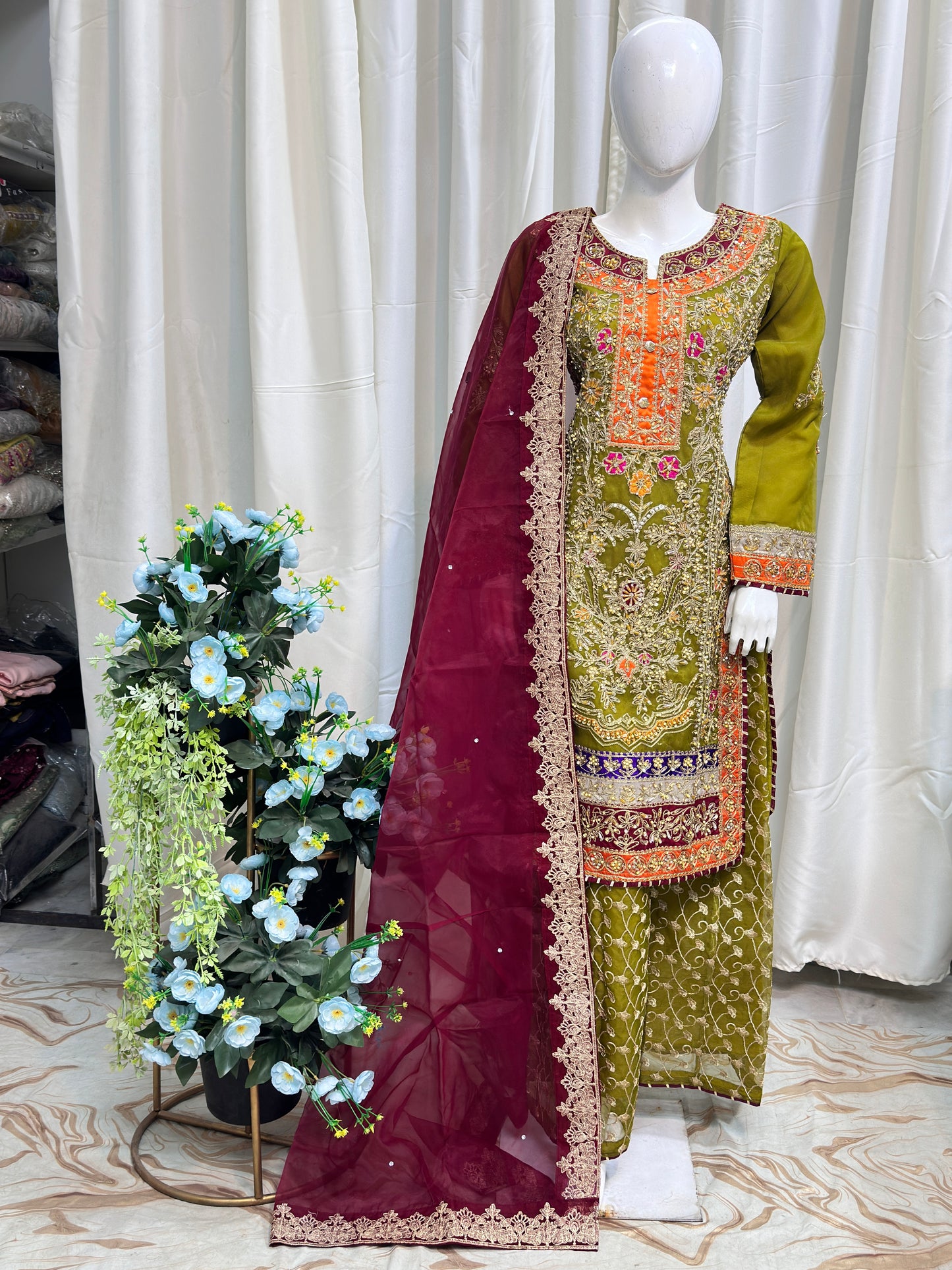 SJ1921 Organza Mehndi