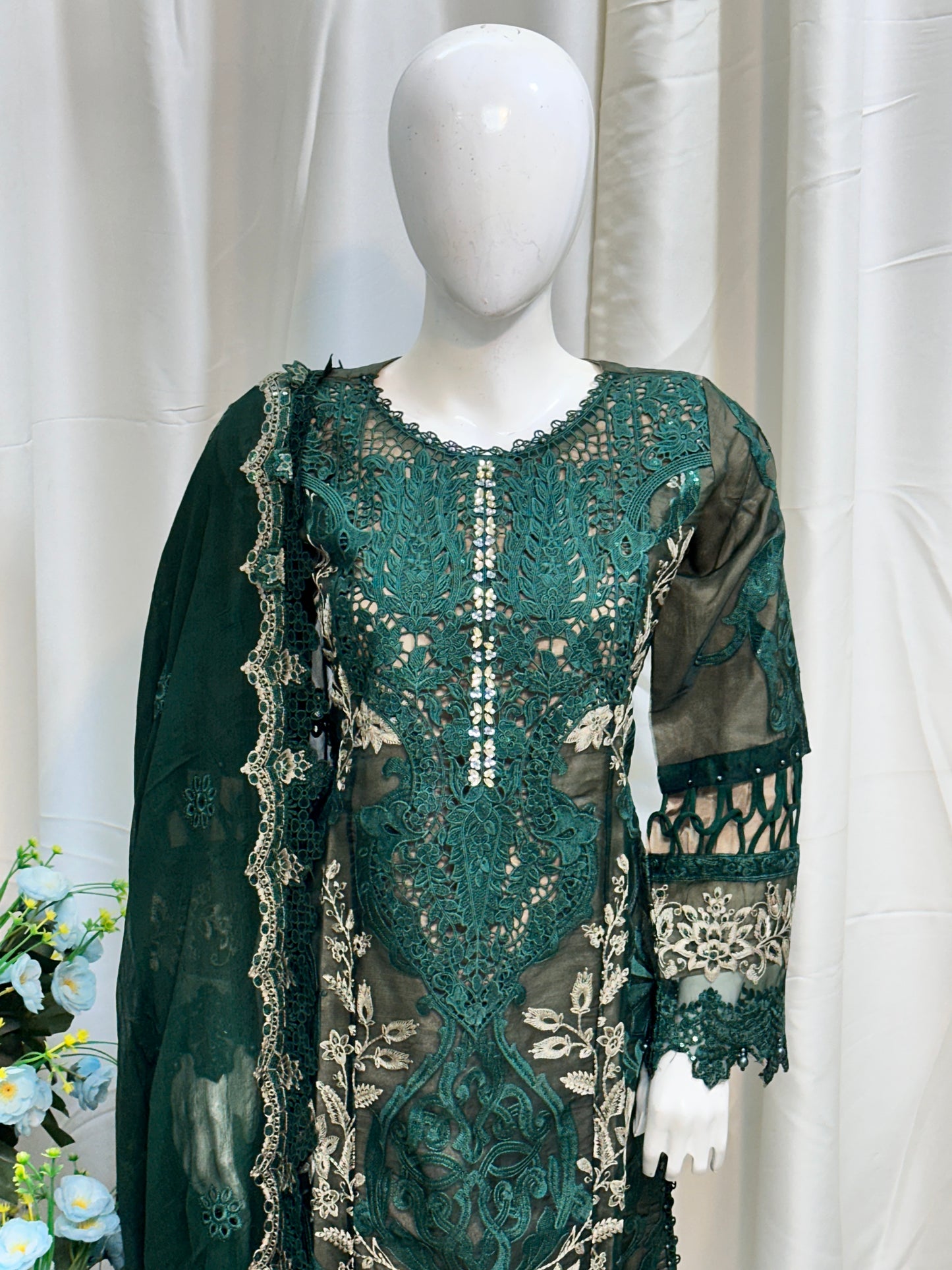 B1820 Maria B. Organza Green