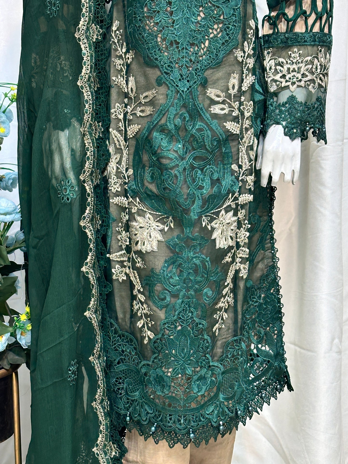B1820 Maria B. Organza Green
