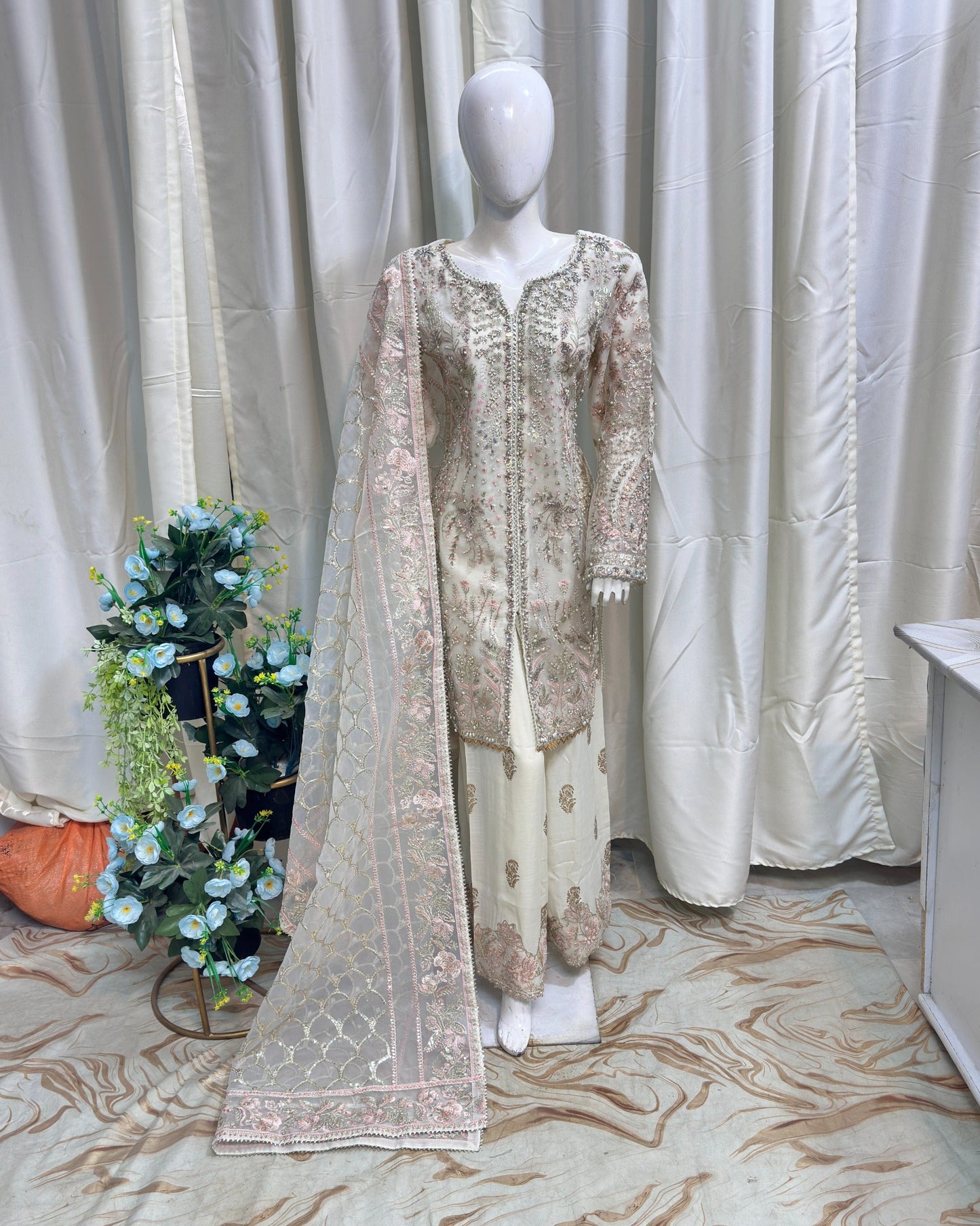 SJ3462 Organza Off White