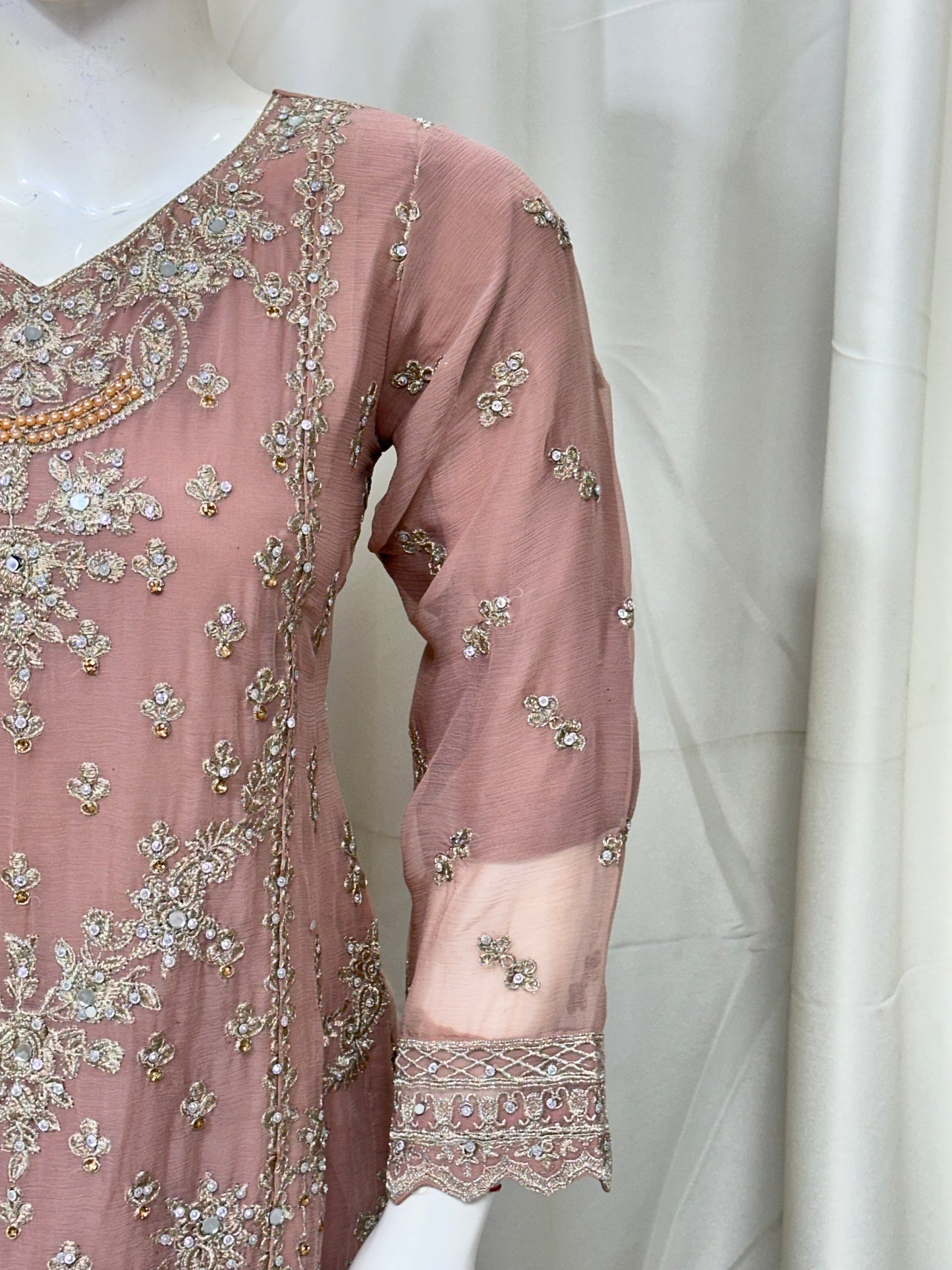SG2189 Chiffon Gharara Pink