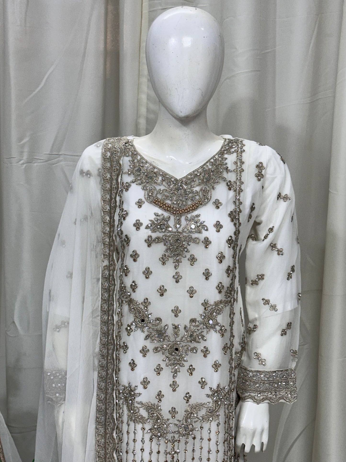 SG2189 Chiffon Gharara White
