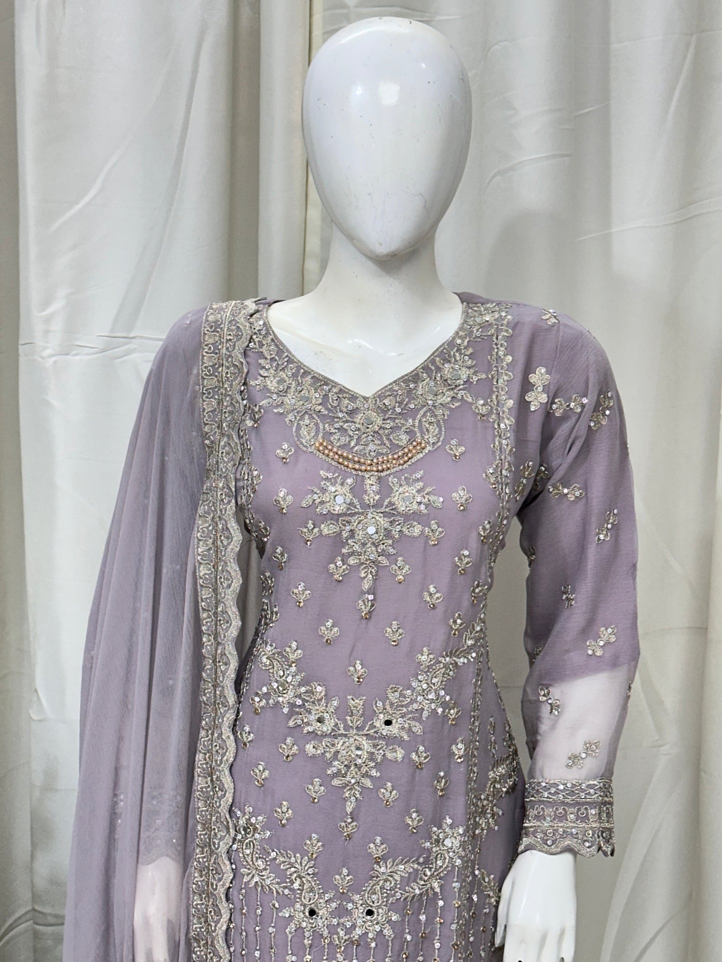 SG2189 Chiffon Gharara Lilac