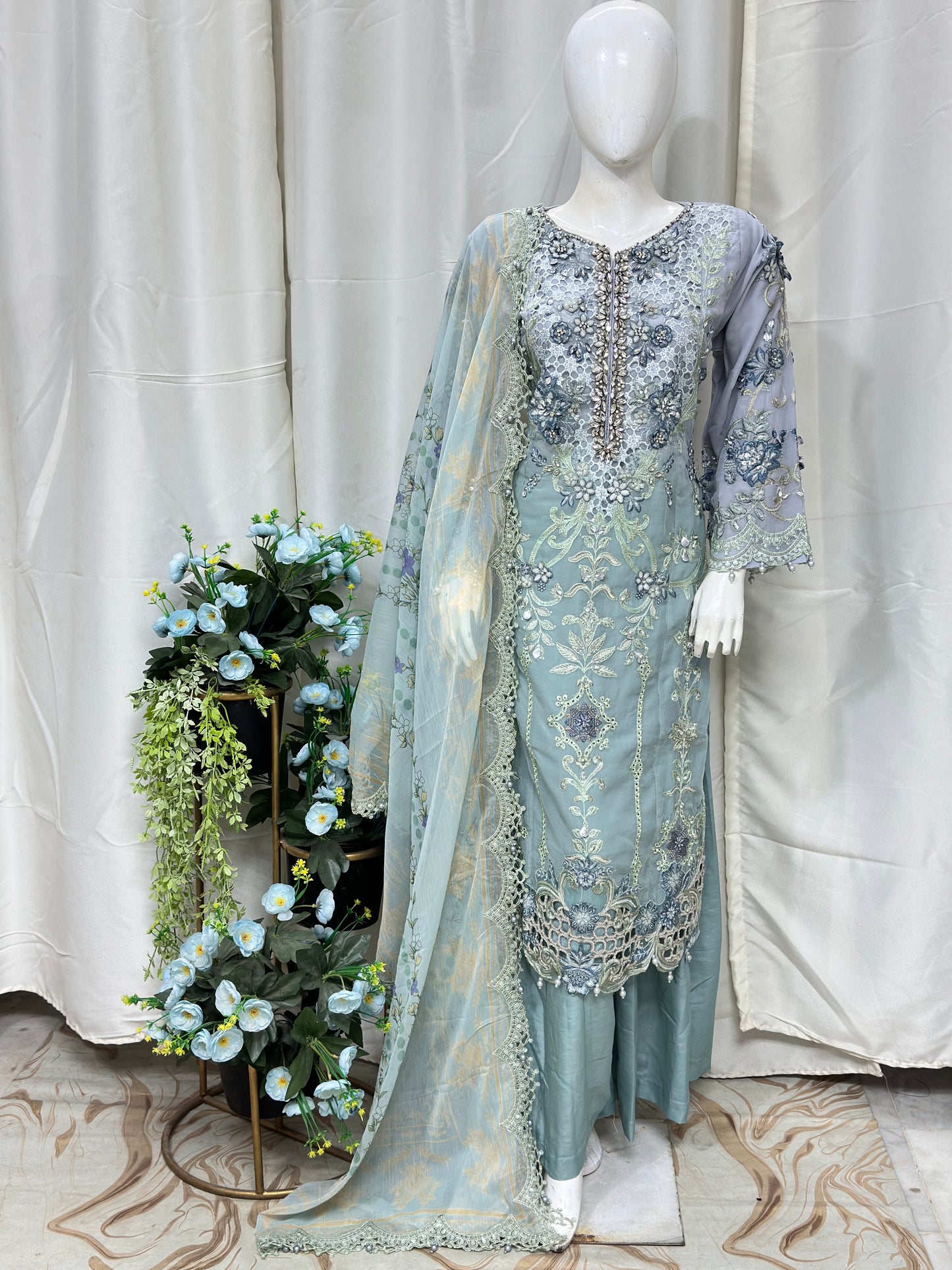 SJ3596 Chiffon Ice Blue