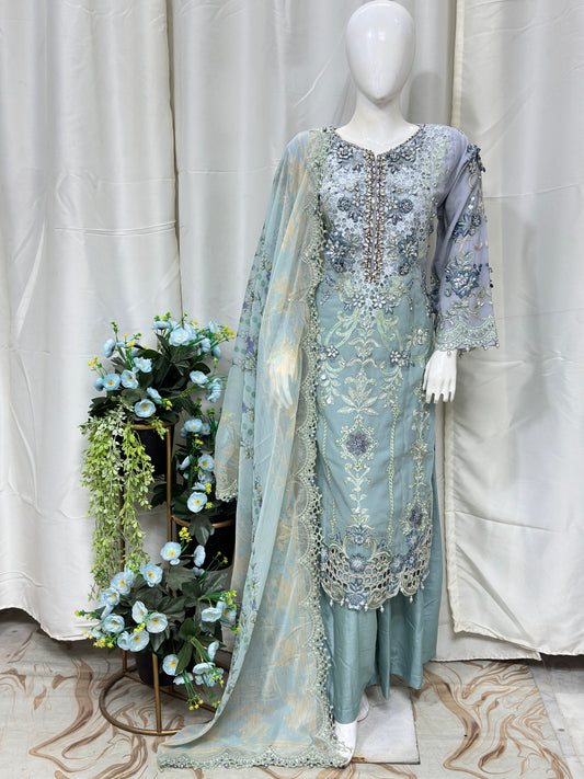 SJ3596 Chiffon Ice Blue
