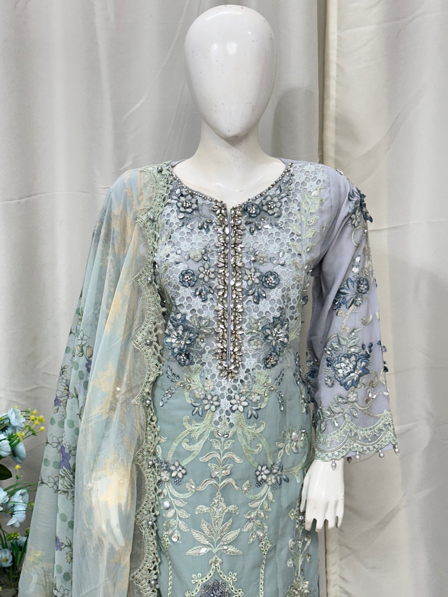 SJ3596 Chiffon Ice Blue