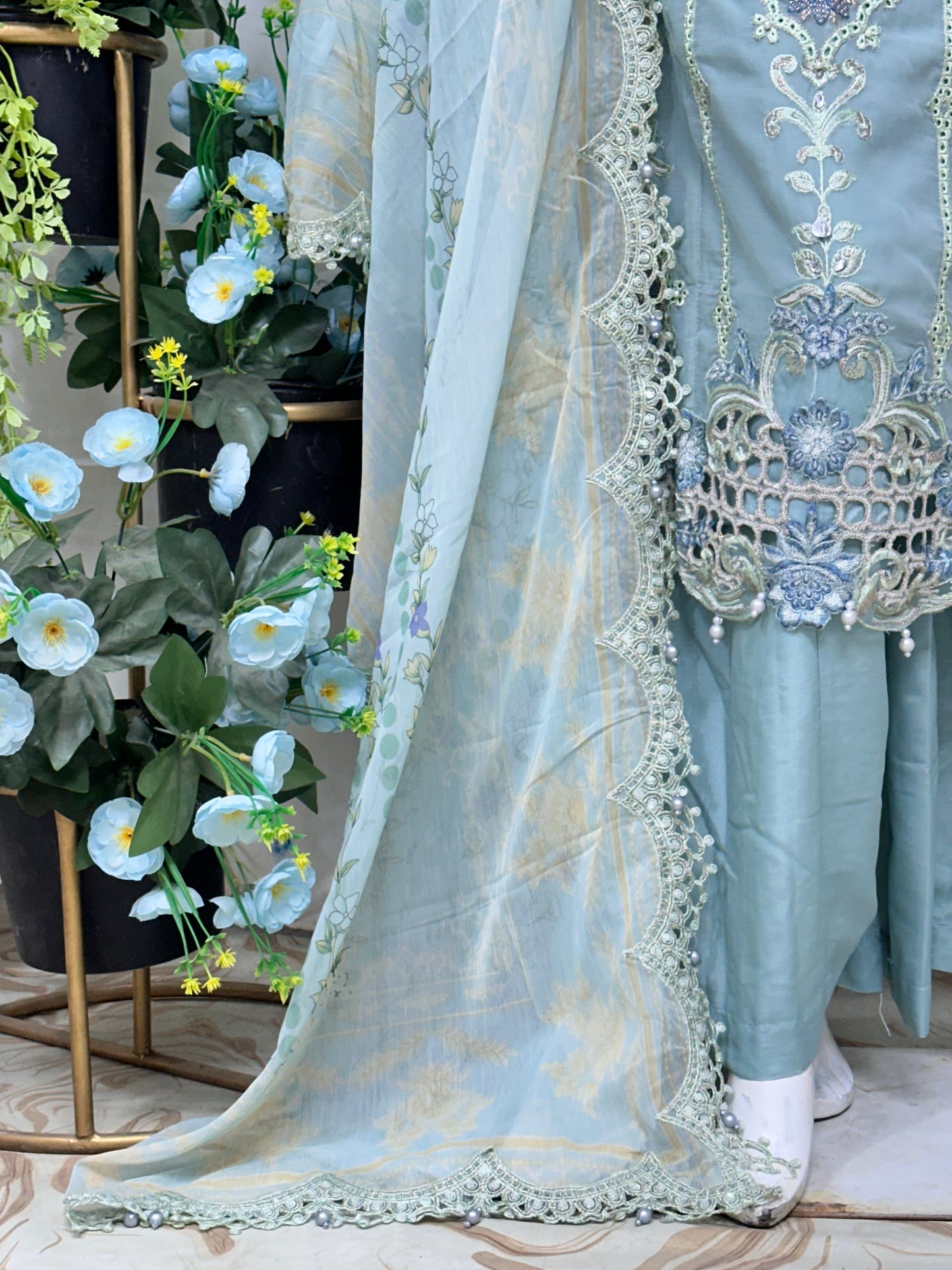 SJ3596 Chiffon Ice Blue