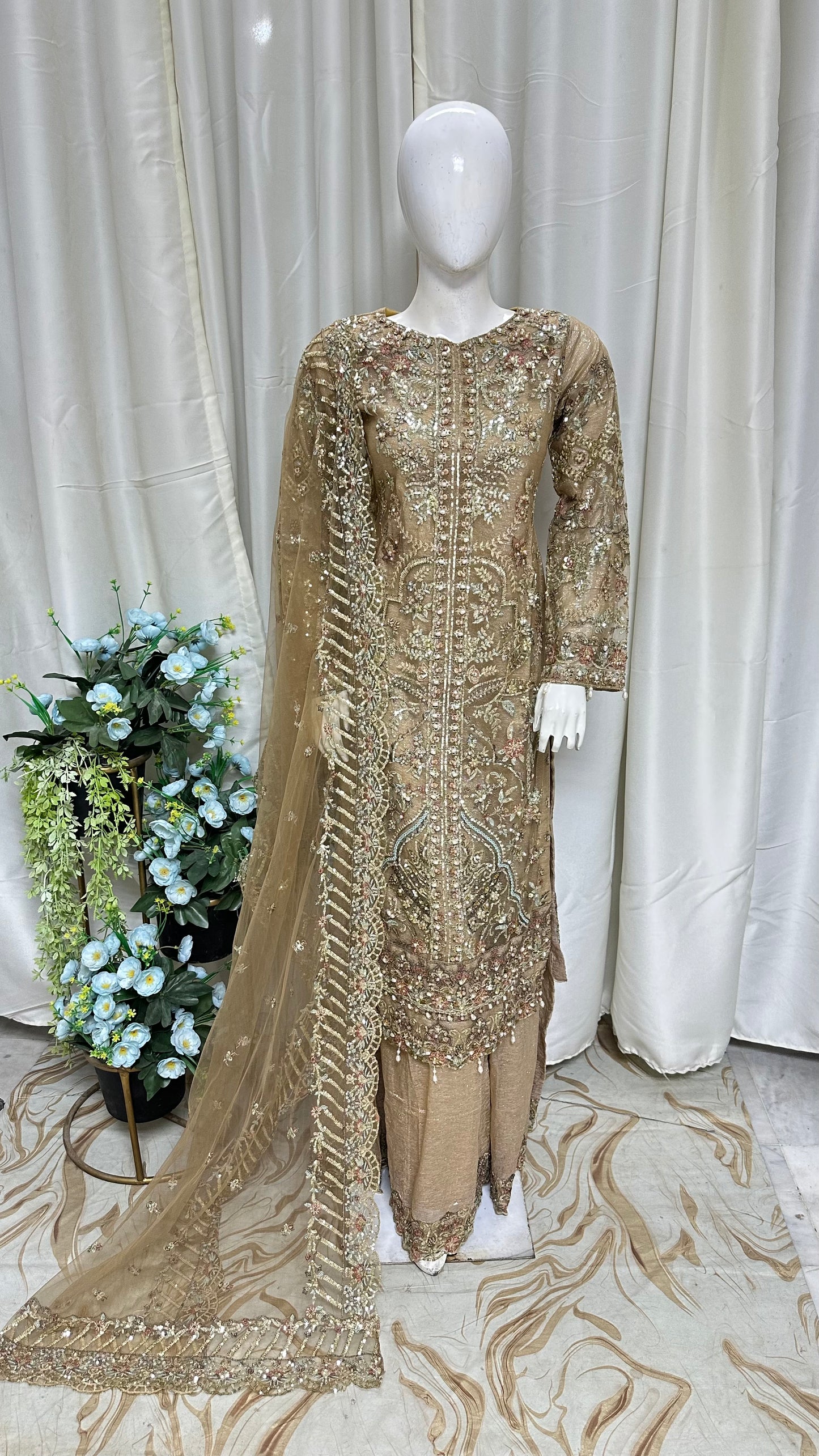 SJ3558 Net Light Golden Beige