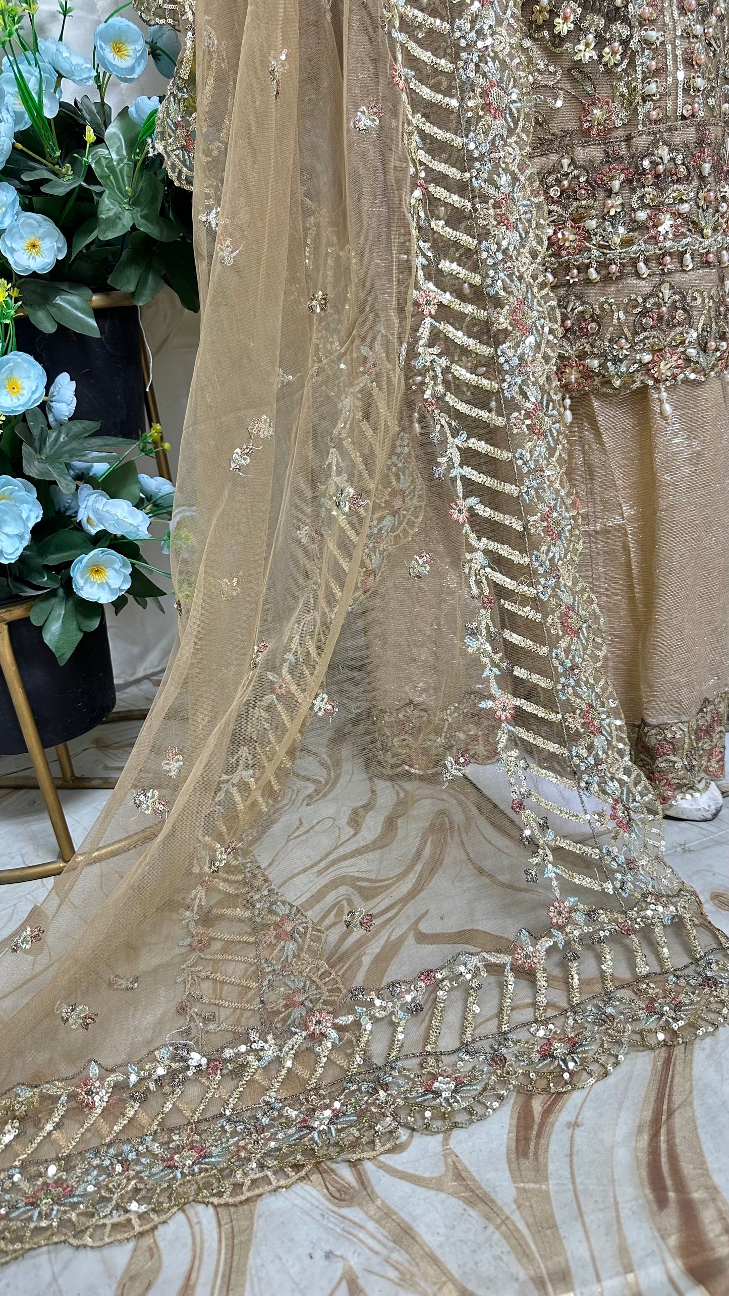SJ3558 Net Light Golden Beige