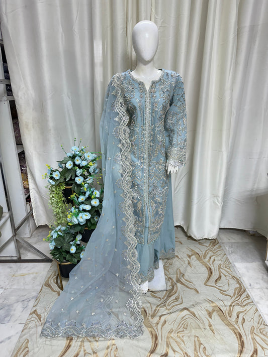 SJ3725 Organza Sage Green