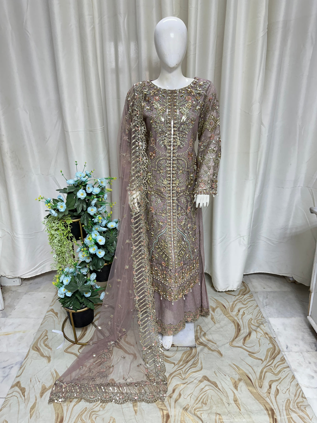 SJ3558 Net Light Mauve