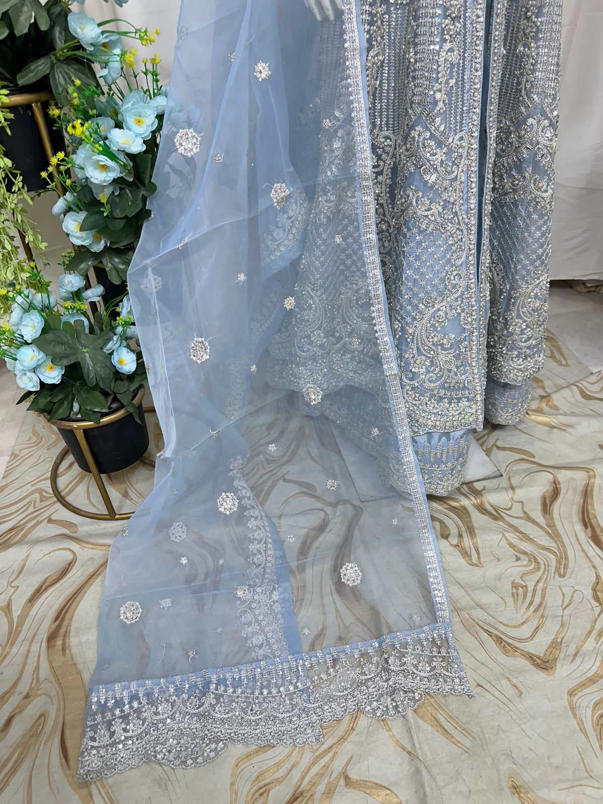 FG 185 Organza Maxi Ice Blue