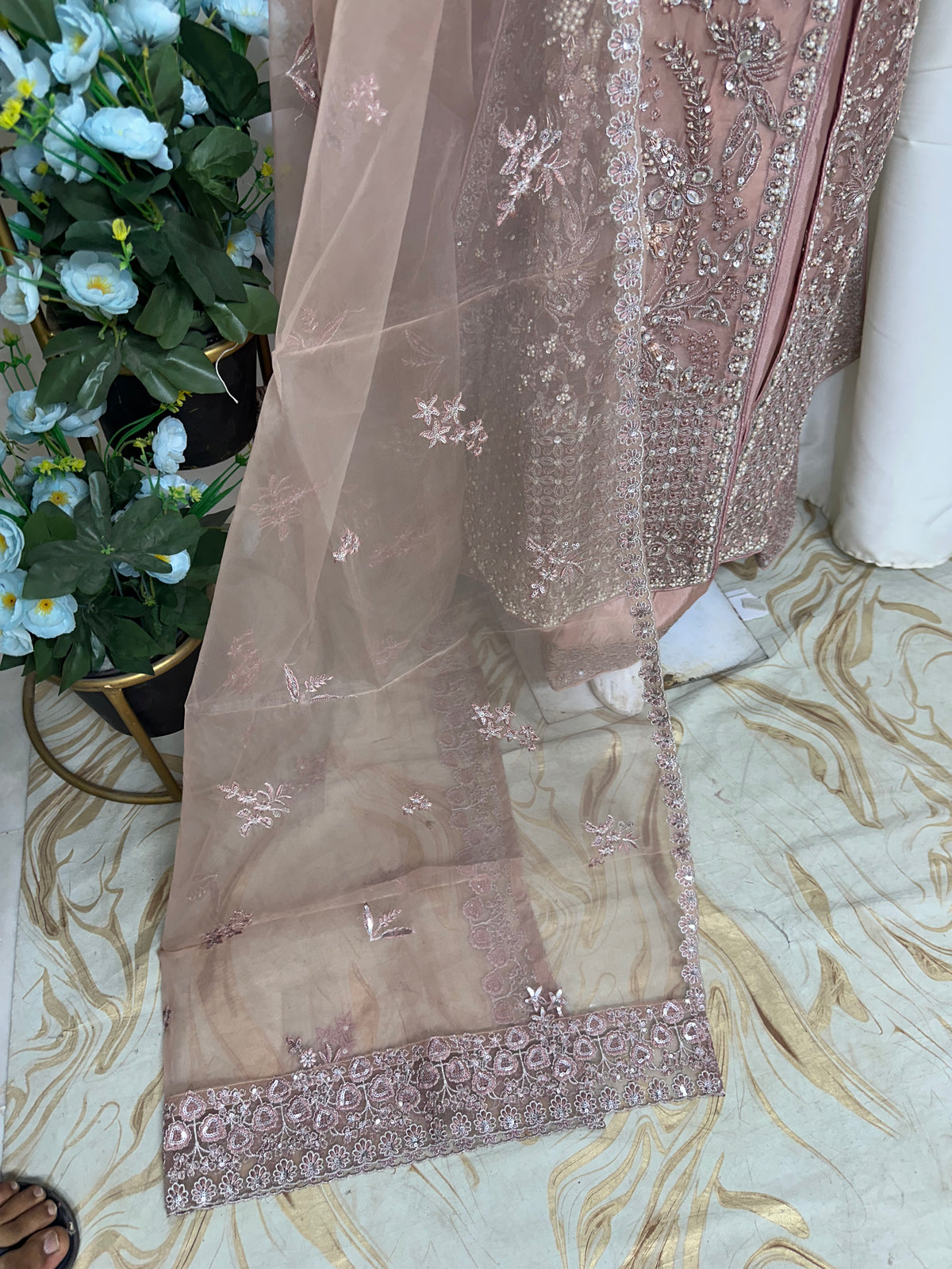 FG 186  Organza Maxi Pink