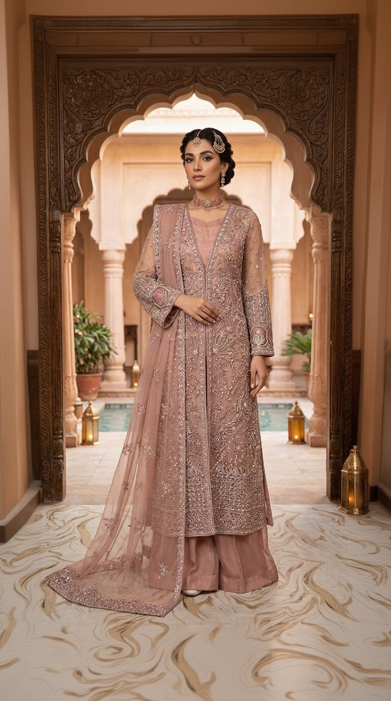 FG 186  Organza Maxi Pink