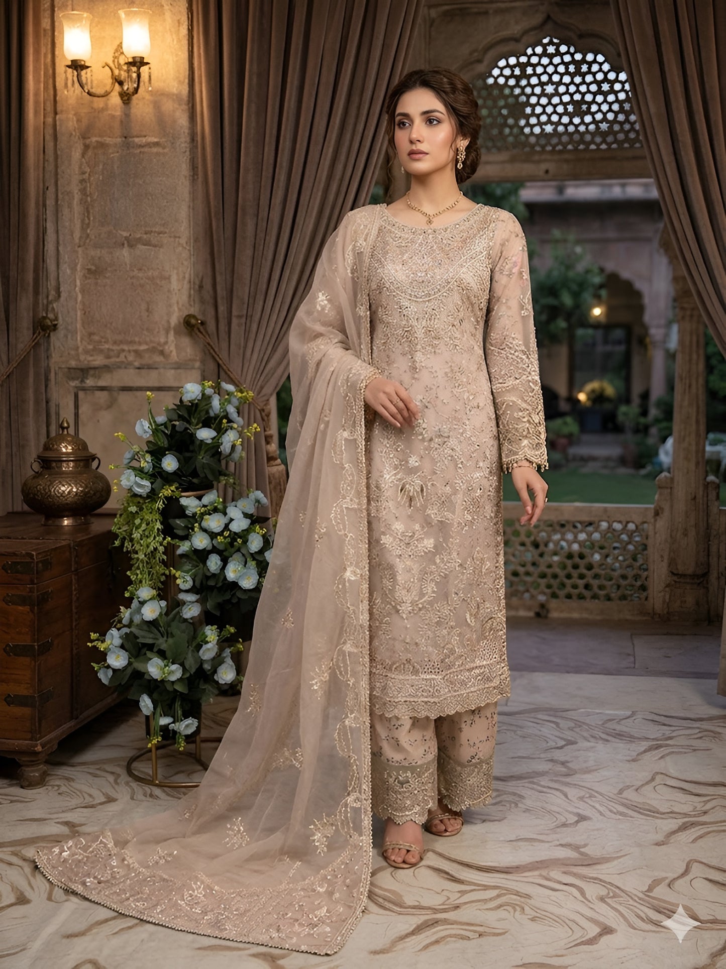 SJ3723 Organza Beige