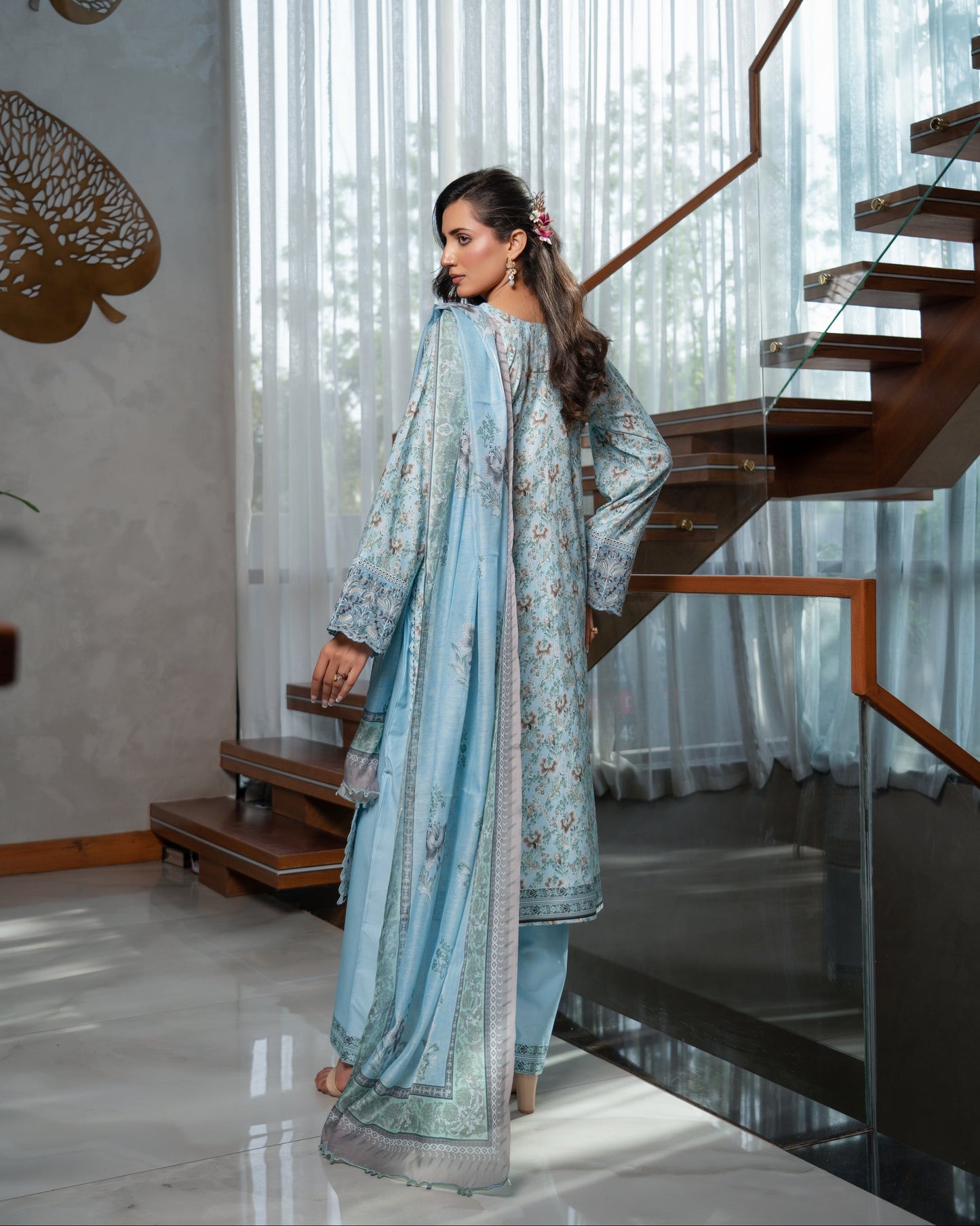 Munira Lawn Sky Blue