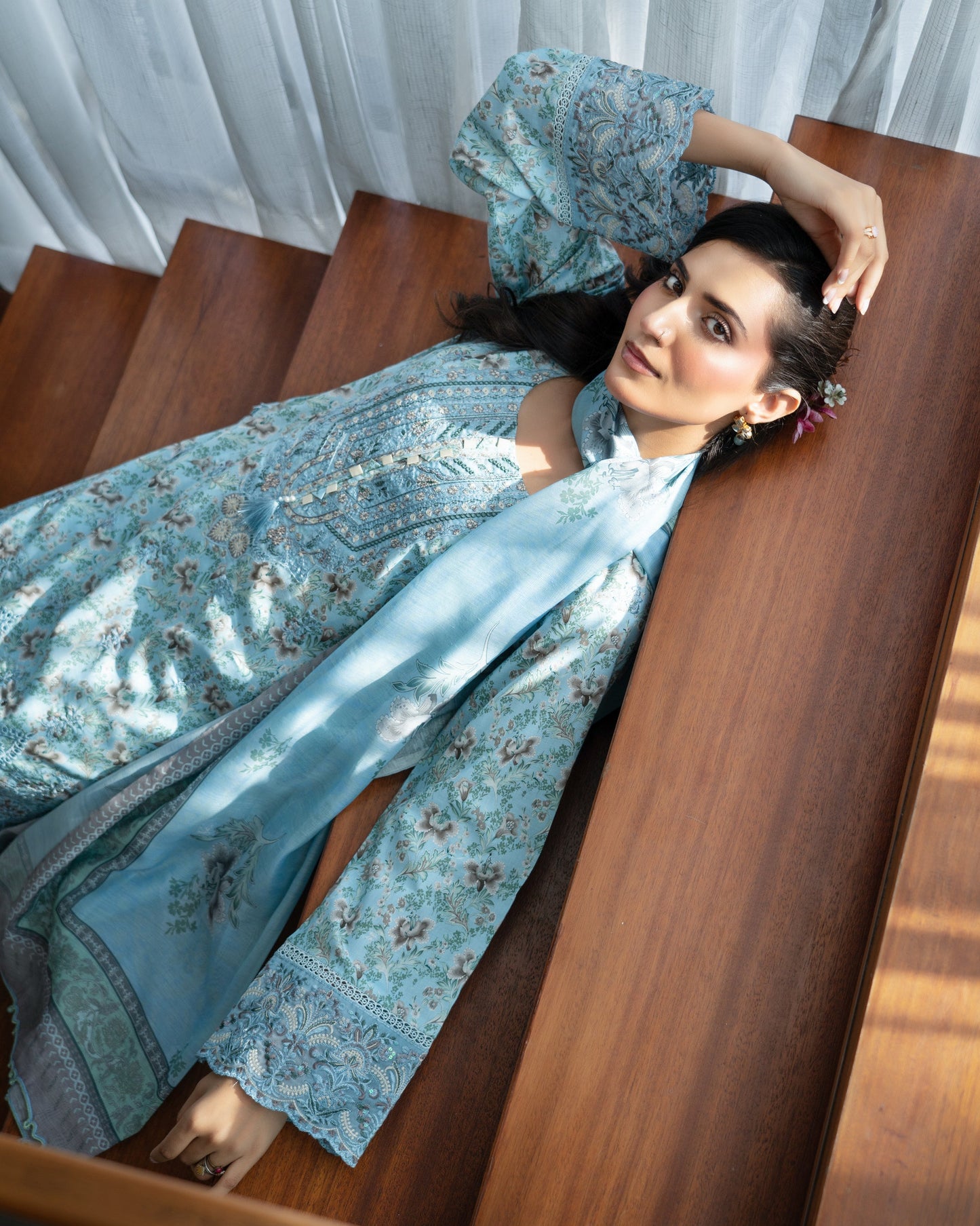 Munira Lawn Sky Blue