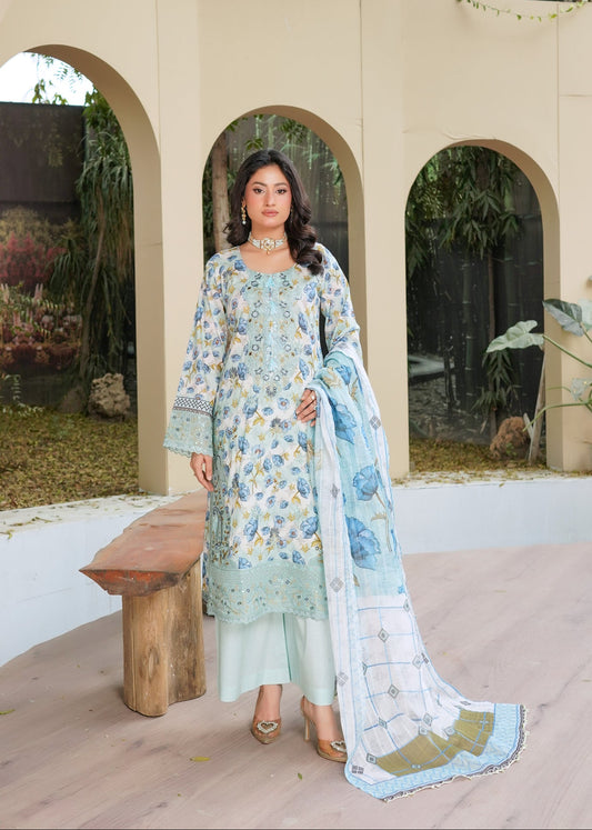 SG2401  Munira Noor vol Lawn C Green