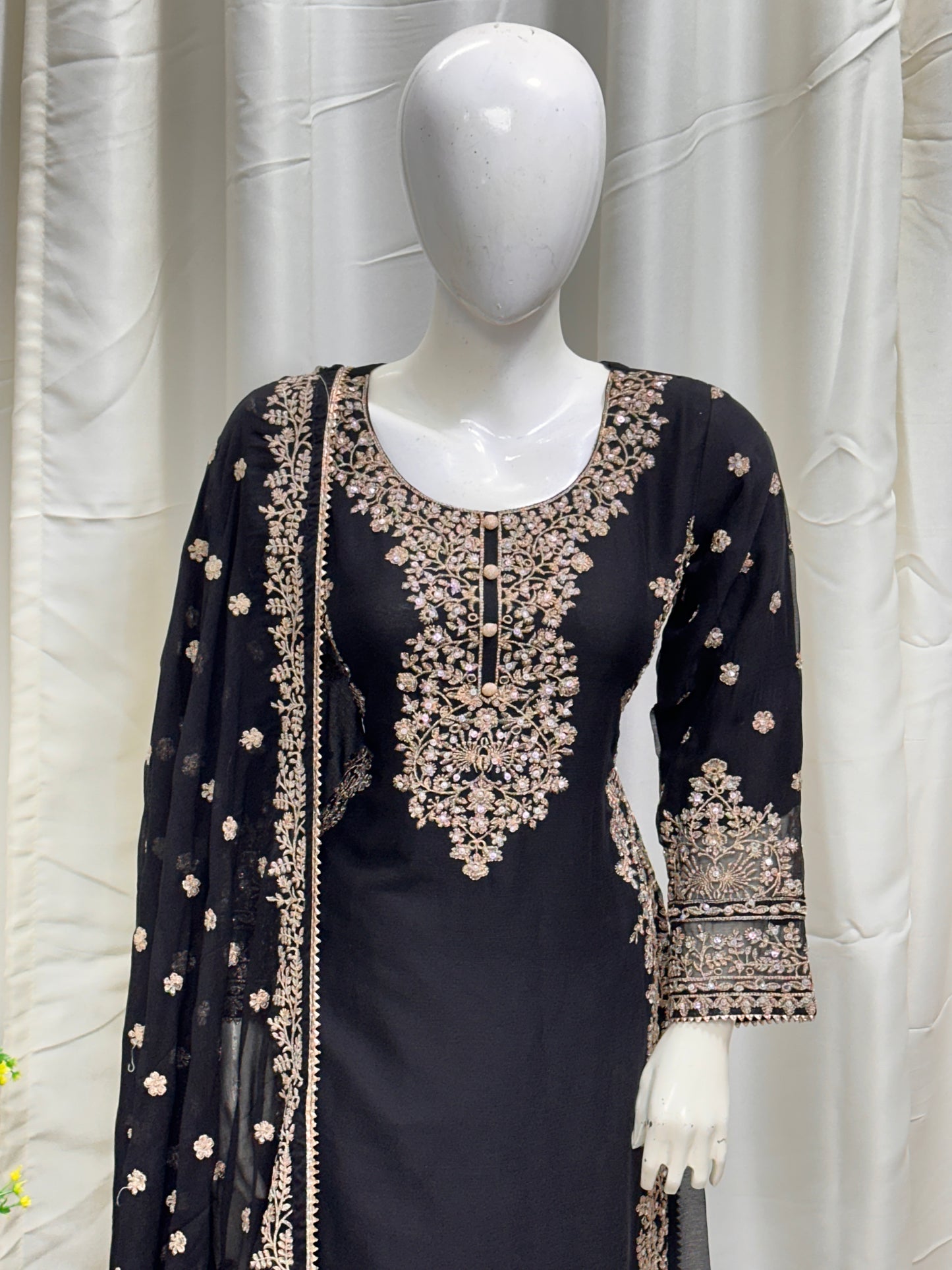 SG2266 Chiffon Palazzo Mother & Daugther Black