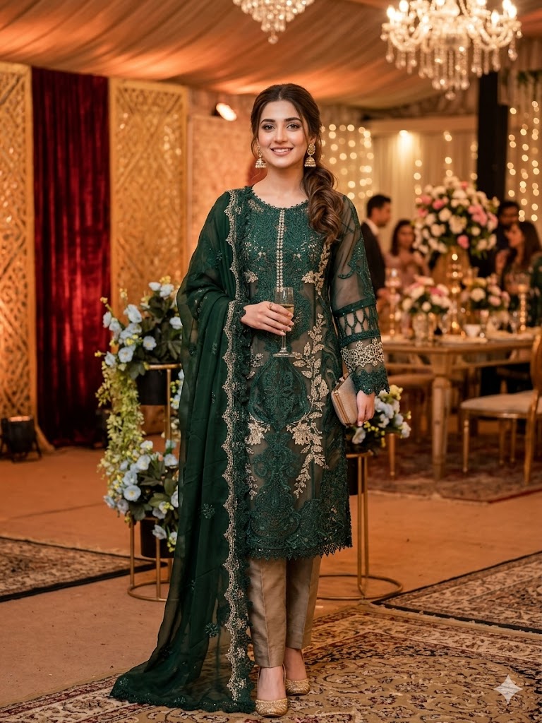 B1820 Maria B. Organza Green