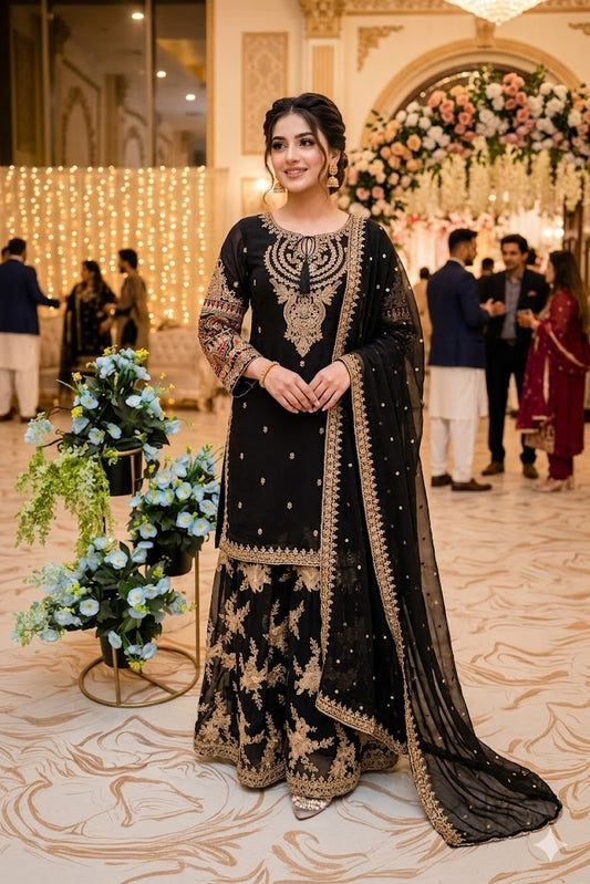 SG004 Chiffon Palazzo Black