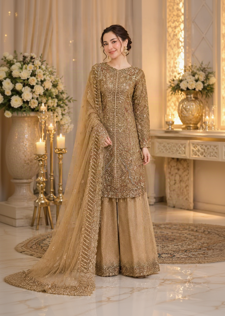 SJ3558 Net Light Golden Beige