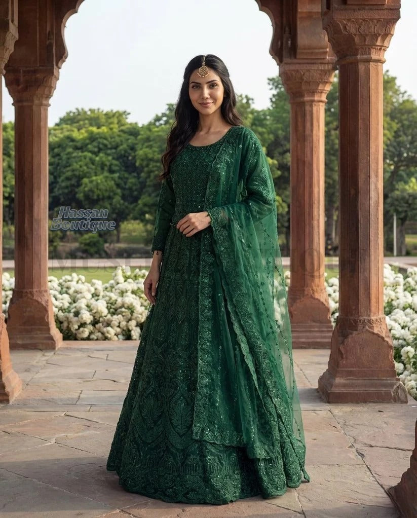 FG151 Lehenga Green