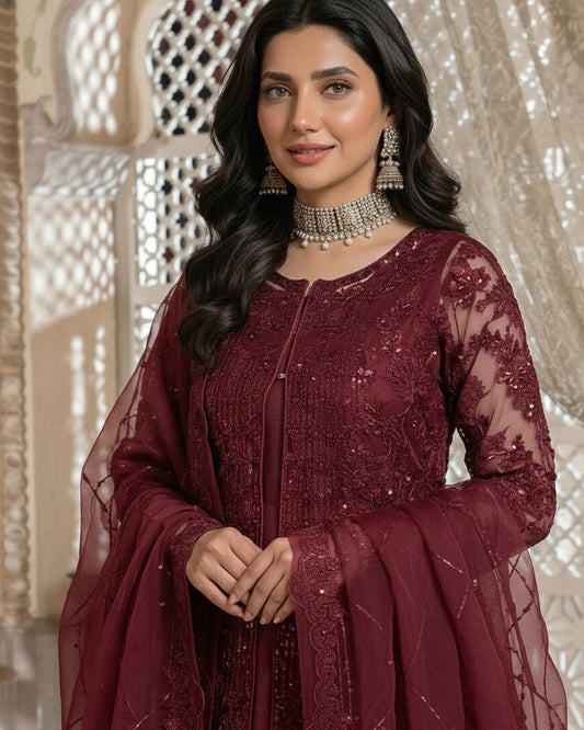 FG169 Gown Style maxi Mehroon