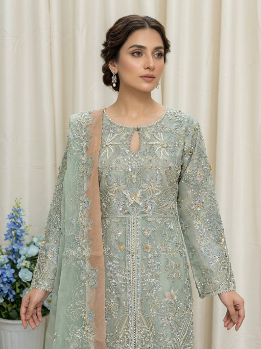 SJ3332 Organza Sage Green