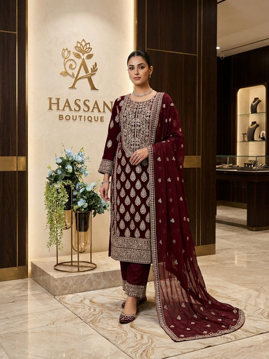 SG1738 Chiffon Mehroon