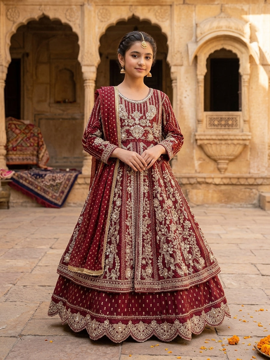 FG145 Kids Maxi Mehroon