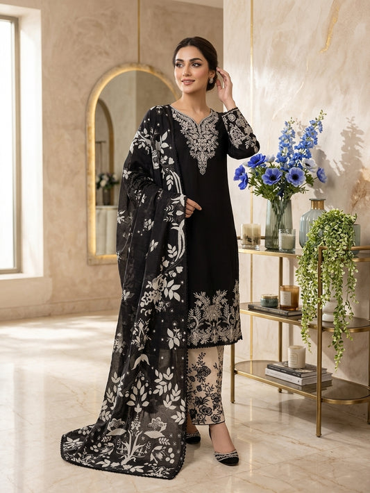 SG1107 Viscose Palazzo Black