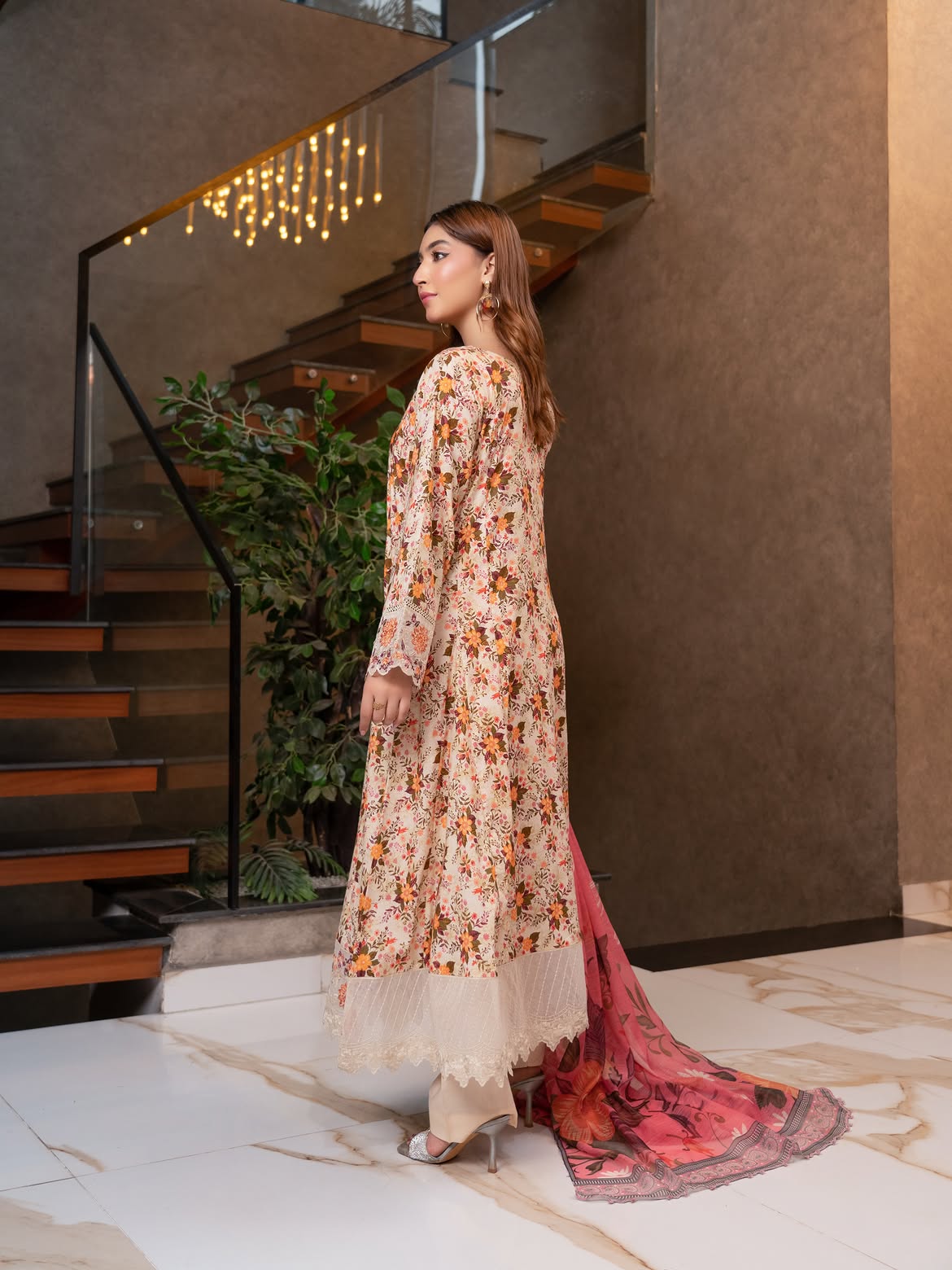 Munira Lawn Frock Cream